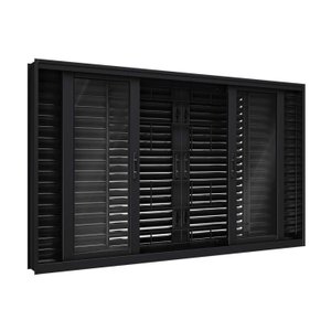Janela de Aço Veneziana Flex com Grade Quadrada 6 Folhas 100X200cm Facilitá Lucasa