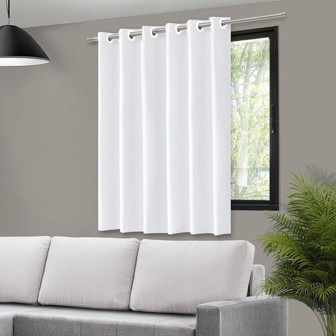 Cortina Black Out com Ilhos 1,40x1,40:branco