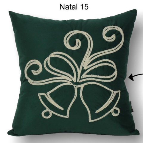 Almofada Natal 50x50 Suede Verde Escuro 15 Toque de Arte