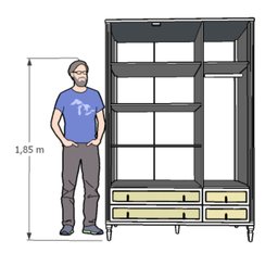 Guarda Roupa Infantil 3 Portas 4 Gavetas Tudor Plus  - 5