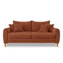 Ver imagem 3 de Sofá Living 2 Lugares 1,60m Livia Bouclê Pés de Madeira - Pallazio Cor Terracota