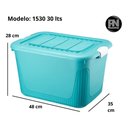 Ver imagem 4 de Caixa Organizadora Container 30 Trava/roda Plasnorthon Verde