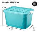 Ver imagem 4 de Caixa Organizadora Container 30 Trava/roda Plasnorthon Verde