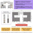 Ver imagem 3 de Armário Cozinha Modulada Completa 329,5cm Pequim Top Multimóveis Mp3767 Branco/lacca Fumê
