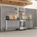 Ver imagem 1 de Armário Cozinha Modulada Completa 329,5cm Pequim Top Multimóveis Mp3767 Branco/lacca Fumê