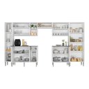 Ver imagem 5 de Armário Cozinha Modulada Completa 329,5cm Pequim Top Multimóveis Mp3767 Branco/lacca Fumê