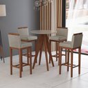 Ver imagem 2 de Conjunto 4 Banquetas Alta em Madeira Maciça Libéria 