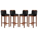 Ver imagem 1 de Conjunto 4 Banquetas Alta em Madeira Maciça Libéria Preto/Pinhão