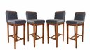 Ver imagem 1 de Conjunto 4 Banquetas Alta em Madeira Maciça Libéria Cinza/Pinhao