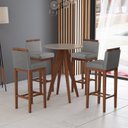 Ver imagem 2 de Conjunto 4 Banquetas Alta em Madeira Maciça Libéria 