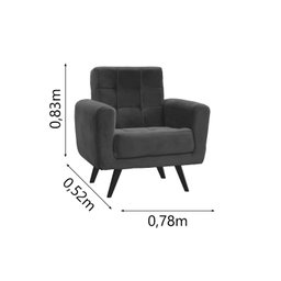 Poltrona para Sala de Estar em Veludo Lívia  - 3