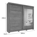 Ver imagem 3 de Guarda Roupa 2 Portas 1ESP 8g Pés Florença Panan Cinam