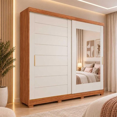 Guarda Roupa 2 Portas 1ESP 8g Pés Florença Panan Cinam