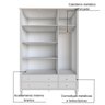 Guarda Roupa Infantil 3 Portas 4 Gavetas MDF Tudor - 8