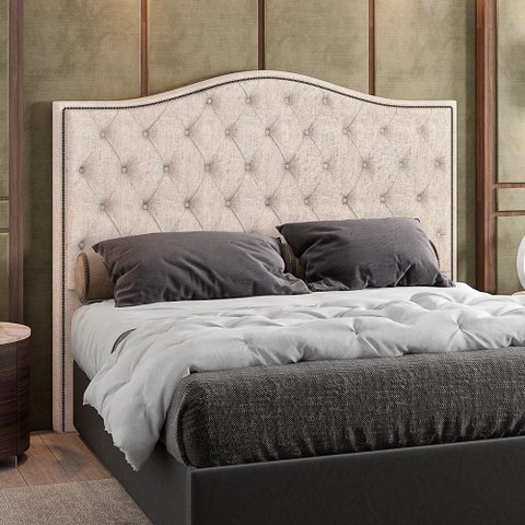 Cabeceira Cama Box Queen 160 cm P05 Grécia Linho Cru - Lyam Decor
