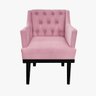 Kit 2 Poltronas Decorativa Em Capitonê para Sala de Espera Aurora Corano Rosa Claro DL Decor - 1
