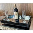 Ver imagem 1 de Bandeja Espelhada Decorativa Laqueada Flutuante Taças Sala Laqueada Preta