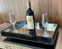 Ver imagem 1 de Bandeja Espelhada Decorativa Laqueada Flutuante Taças Sala Laqueada Preta