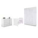 Ver imagem 1 de Quarto Infantil MDF Flat Mel Berço Mini Cama com Perfil Doce Sonho com Guarda-Roupa Roupeiro e Cômoda