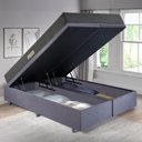 Ver imagem 3 de Cama Baú King 193x203 Suede Cinza com Dual Firm Espuma Ecoflex