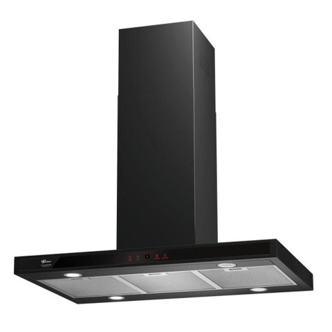 Coifa de Ilha Fischer Platinium Ebony 90 Cm Preto 127v