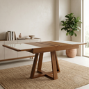 Ver imagem 1 de Mesa de Jantar Extensível 178x78cm Tampo Vidro Atena Marrom/Pinhão
