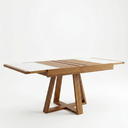 Ver imagem 5 de Mesa de Jantar Extensível 178x78cm Tampo Vidro Atena Marrom/Pinhão