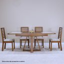 Ver imagem 6 de Mesa de Jantar Extensível 178x78cm Tampo Vidro Atena Marrom/Pinhão