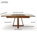 Ver imagem 3 de Mesa de Jantar Extensível 178x78cm Tampo Vidro Atena Marrom/Pinhão