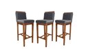 Ver imagem 1 de Conjunto 3 Banquetas Alta em Madeira Maciça Libéria Cinza/Pinhão