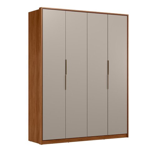Guarda Roupa Casal Attore 4 Portas Nogueira/nude Prime Tx - Demartêz