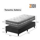 Ver imagem 3 de Cama Box Solteiro Preto + Colchão Molas Ensacadas Zidi Miami 88x188x59cm