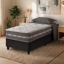 Ver imagem 2 de Cama Box Solteiro Preto + Colchão Molas Ensacadas Zidi Miami 88x188x59cm