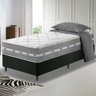 Cama Box Solteiro Preto + Colchão Molas Ensacadas Miami 88x188x60cm - 1