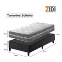 Ver imagem 3 de Cama Box Solteiro Preto + Colchão Molas Ensacadas Zidi Miami 88x188x59cm