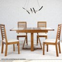 Ver imagem 5 de Kit 2 Cadeiras Madeira Maciça Assento Estofado Encosto Ripado Afrodite Marrom/Pinhão