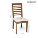 Ver imagem 3 de Kit 2 Cadeiras Madeira Maciça Assento Estofado Encosto Ripado Afrodite Marrom/Pinhão