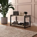 Ver imagem 2 de Sapateira Isis Organizador Multiuso 2 Andares Estilo Industrial - Preto/off-white