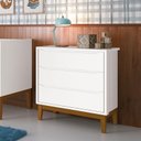 Ver imagem 2 de Cômoda Gaveteiro Infantil New Classic Branco com Pés Madeira – Reller