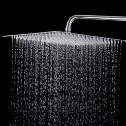 Ducha de Inox Quadrada 30x30 Cm de Parede Cromada Braço Redondo Pex - 1