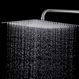 Ducha de Inox Quadrada 30x30 Cm de Parede Cromada Braço Redondo Pex