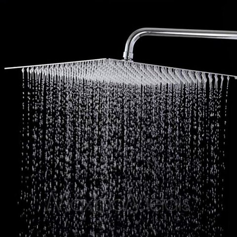 Ducha de Inox Quadrada 30x30 Cm de Parede Cromada Braço Redondo Pex