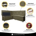 Ver imagem 5 de Kit Canto Alemão 4 Lugares com Baú Veludo Marrom 1,25x1,60m Sofa Store