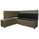 Ver imagem 3 de Kit Canto Alemão 4 Lugares com Baú Veludo Marrom 1,25x1,60m Sofa Store