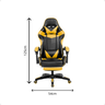 Cadeira de Escritório Gamer Ergonômica Reclinável Amarelo - 3