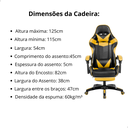 Ver imagem 4 de Cadeira de Escritório Gamer Ergonômica Reclinável Amarelo