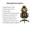 Cadeira de Escritório Gamer Ergonômica Reclinável Amarelo - 4