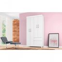 Ver imagem 2 de Guarda Roupa Solteiro 04 Portas Branco Rosa Branco Rosa
