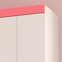Ver imagem 4 de Guarda Roupa Solteiro 04 Portas Branco Rosa Branco Rosa