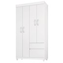 Ver imagem 1 de Guarda Roupa Solteiro 04 Portas Branco Rosa Branco Rosa